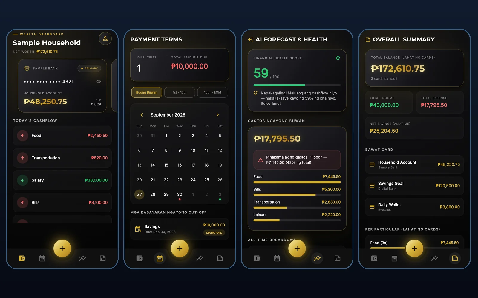 Wealth Manager App screenshots